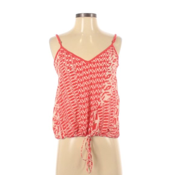 Velvet | Orange & White Patterned Tank Top (S) - Picture 2 of 5